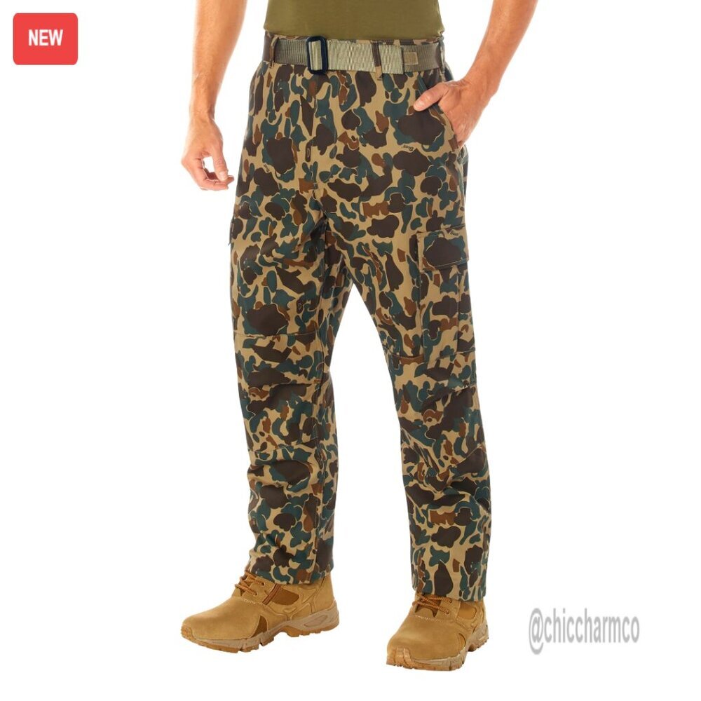 Tactical Cargo Pants, Heavy-Duty Cotton Blend, Adjustable Fit for Outdoor Use